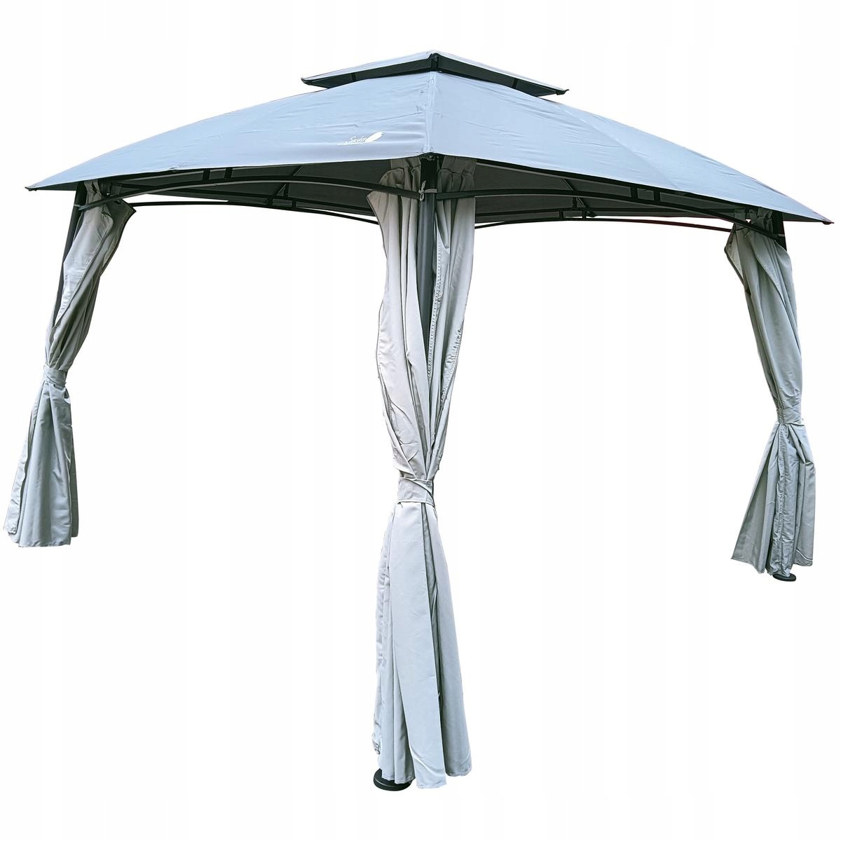 PAWILON OGRODOWY 3x3x2.6M Z ZASŁONAMI SZARY Długość 3 m