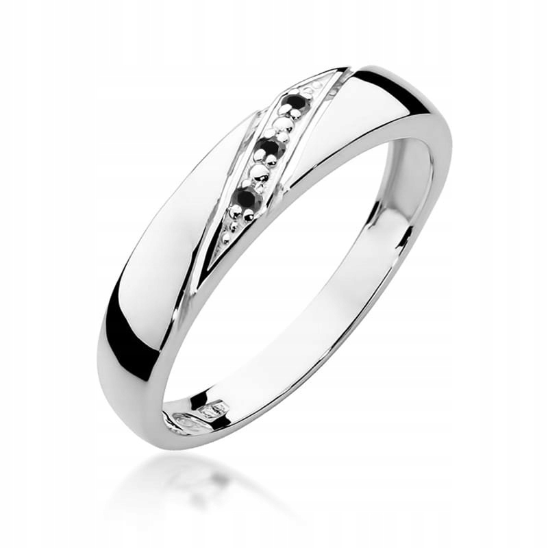 Prstýnek s černými brilianty 0.015 ct r8