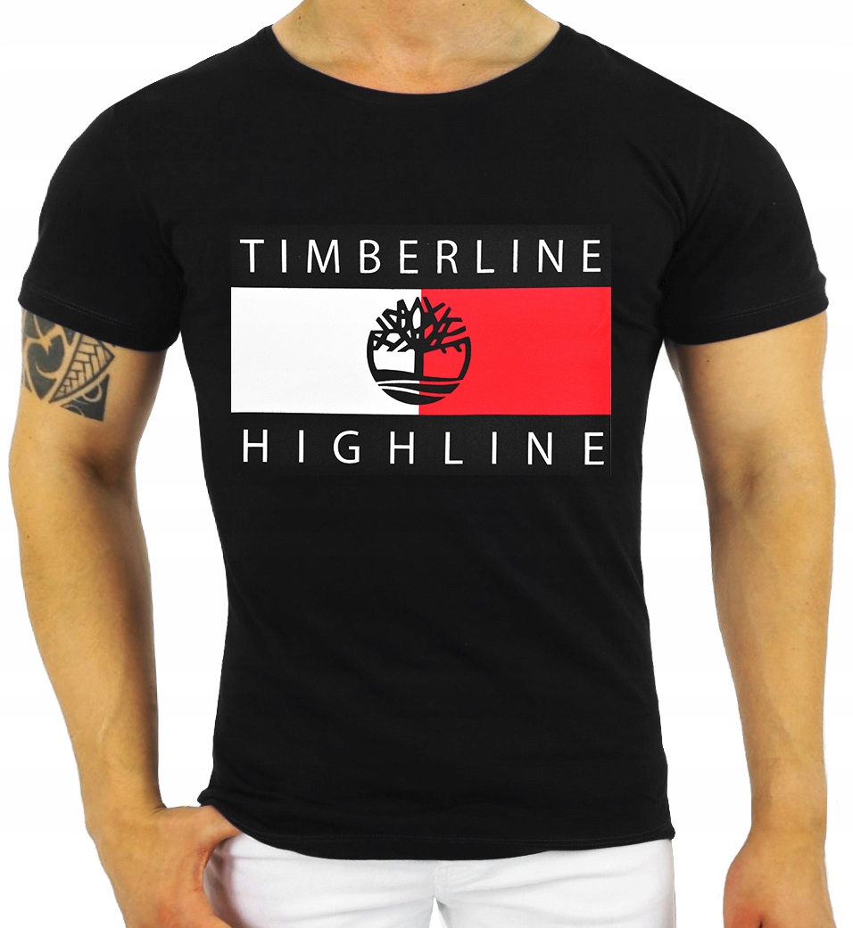 

Męski T-shirt Z Nadrukiiem Koszulka Elastan Jakość
