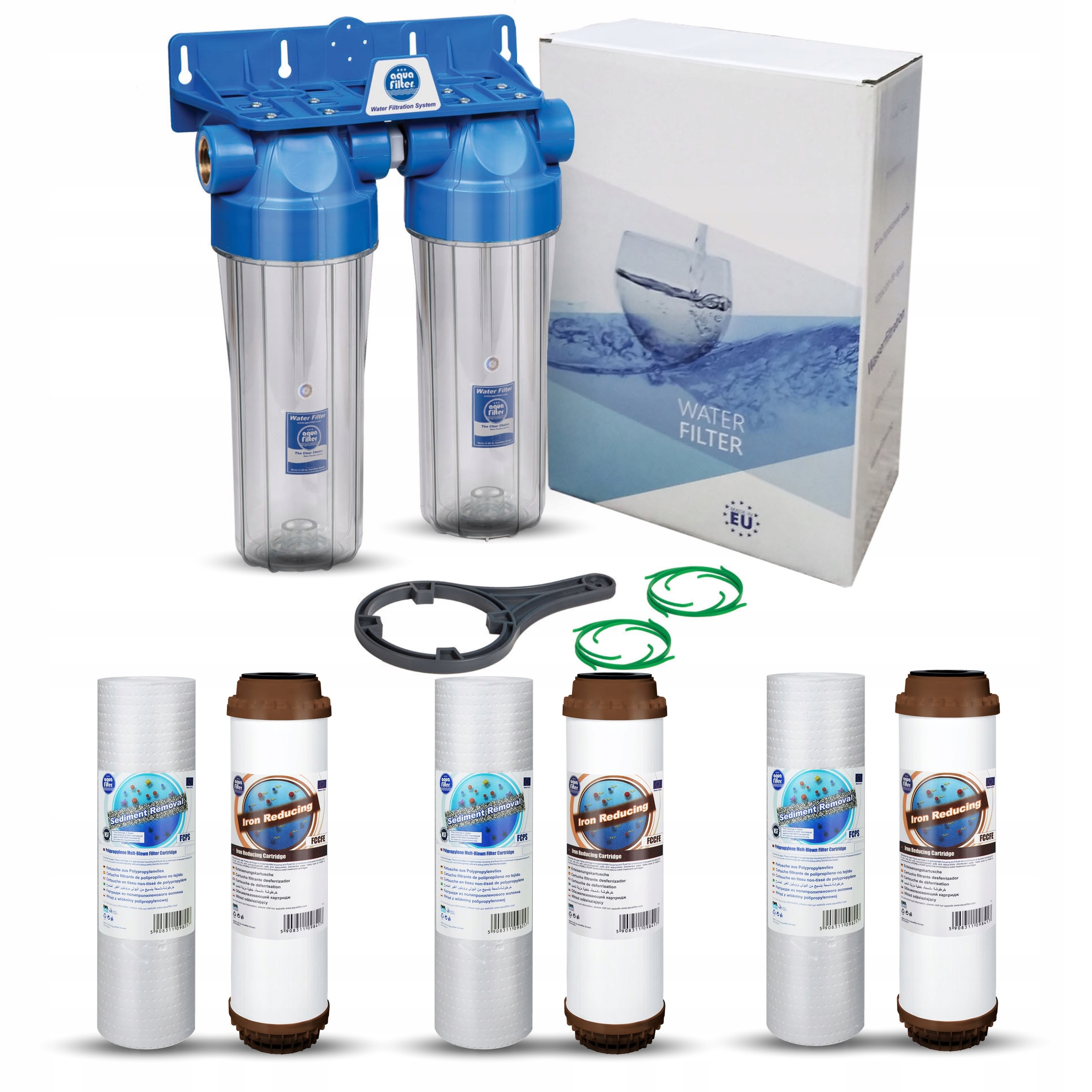 Filtr wody odżelaziacz 3/4'' Aquafilter + wkłady