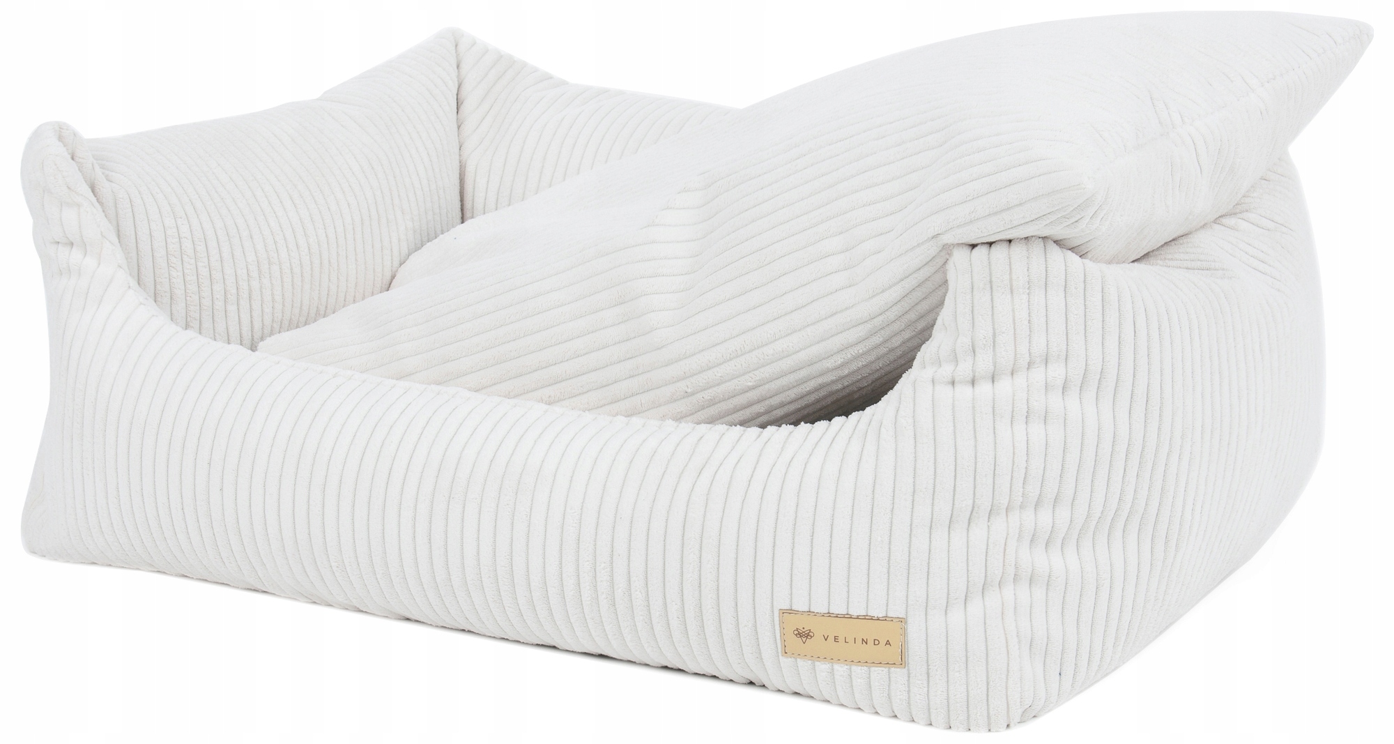 Levně Pelíšek pro psa 80x60 cm Měkká pohovka Polštář Ecru/béžový samet