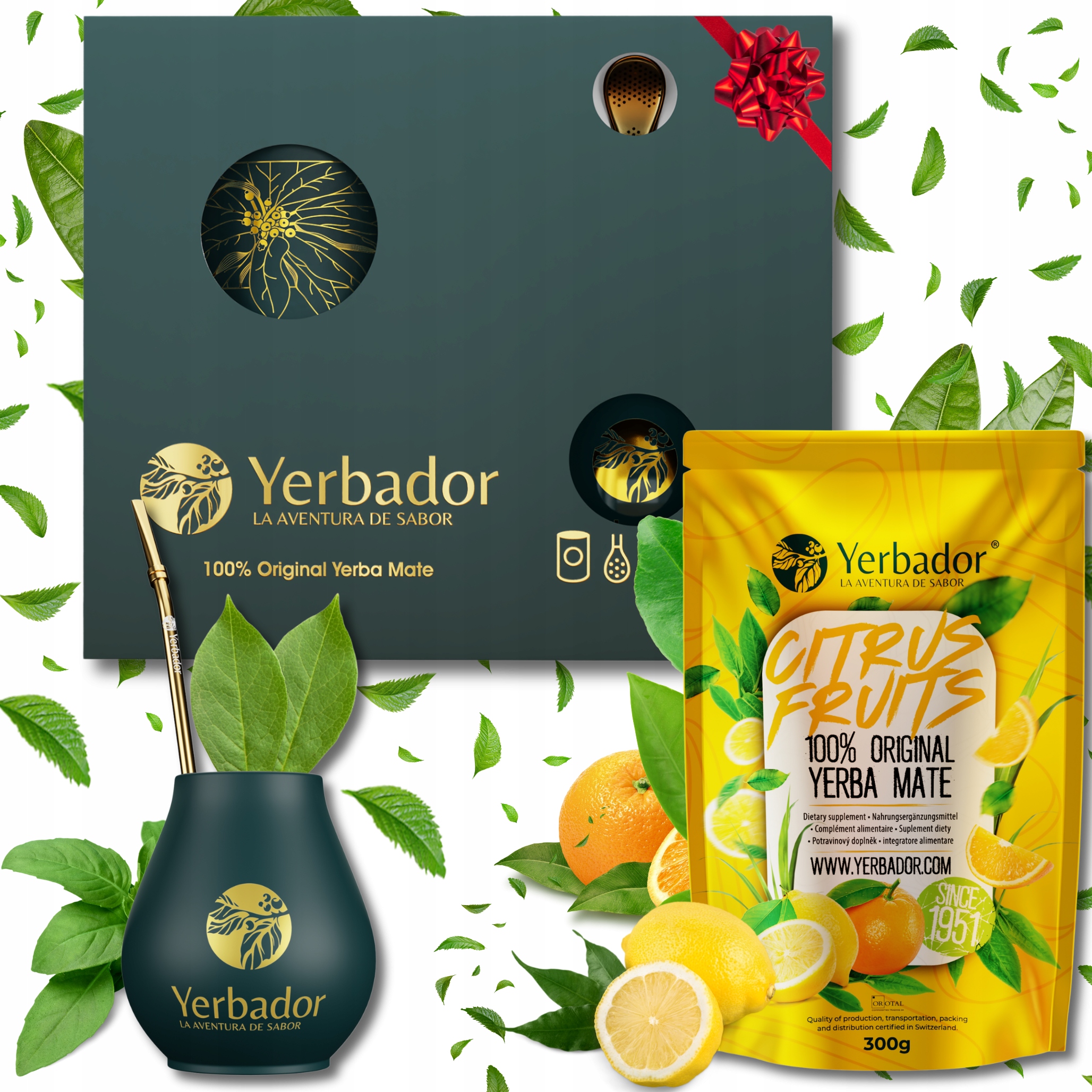 Levně Yerba Mate Startovací Sada Yerbador Citrusové ovoce Matero Bombilla