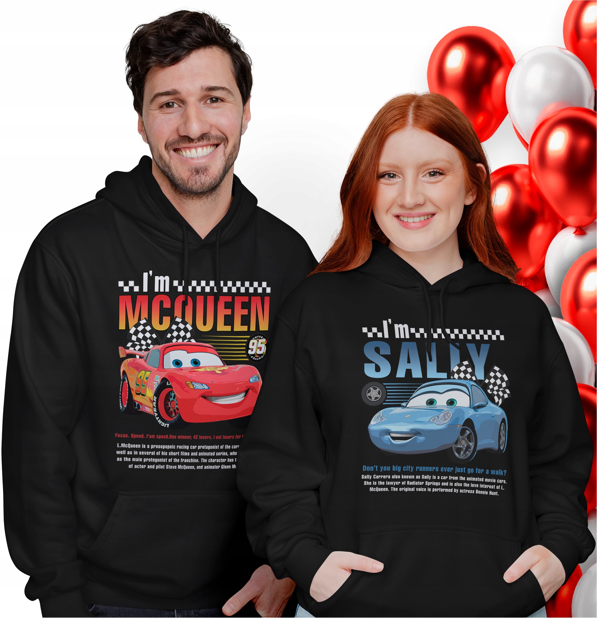 Mikina Mikiny pro páry Dárek k Valentýnu Blesk McQueen Sally Set