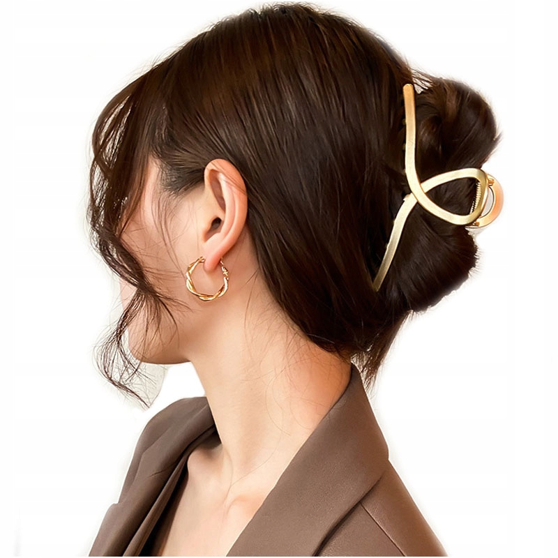 KLAMRA SPINKA DO WŁOSÓW ZŁOTA SZCZĘKA DUŻA Marka Inna marka