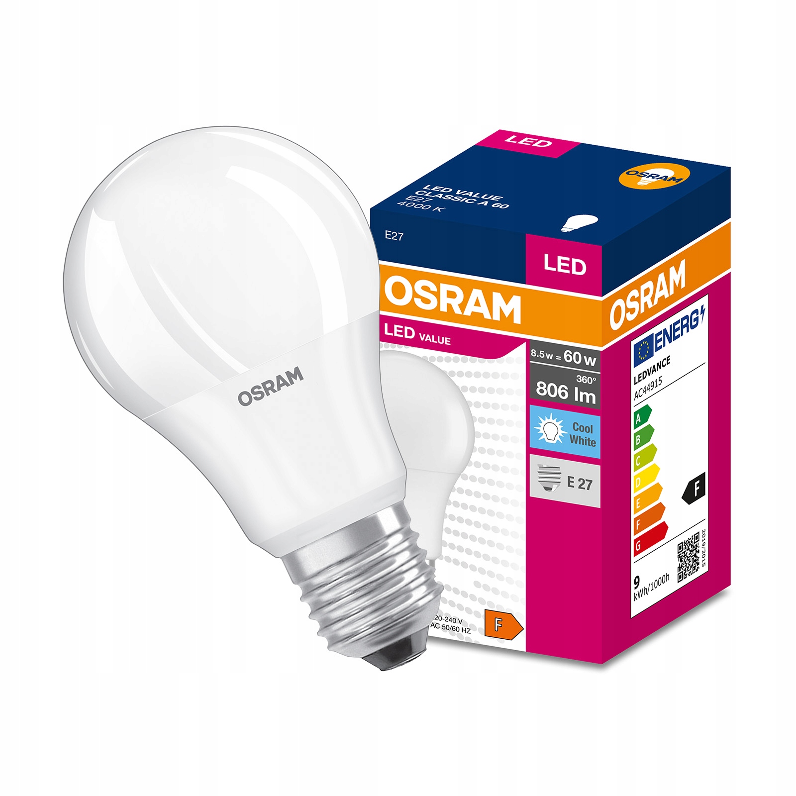 Żarówka LED A60 E27 8,5W 60W 806lm OSRAM 4000K