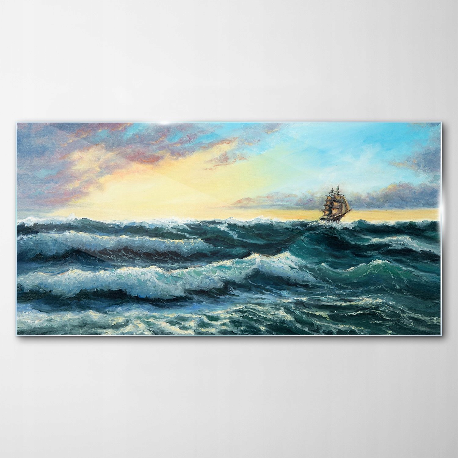 Obraz na skle Dekor Námorná Loď Ocean Btorm 100x50