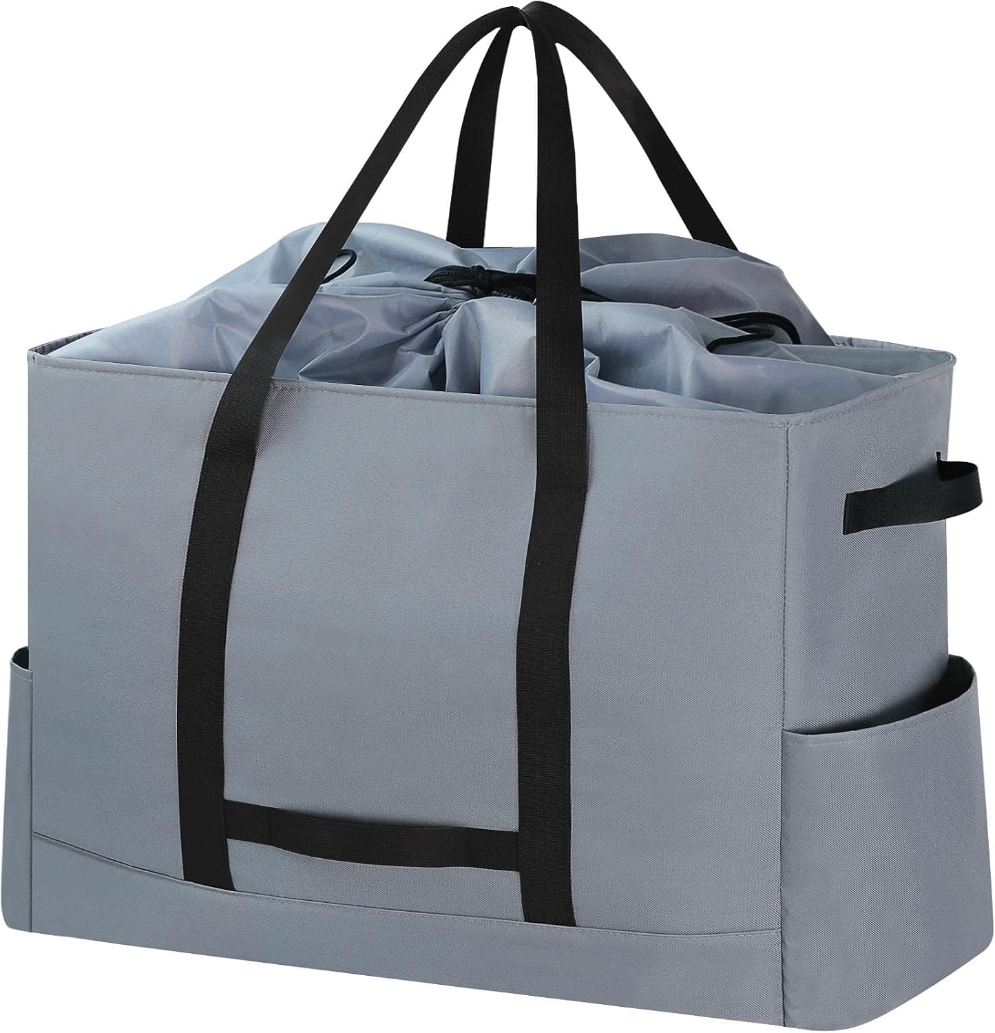 Duża torba podróżna rozszerzalna 90 l szara 60x25,4x50 cm wodoodporna