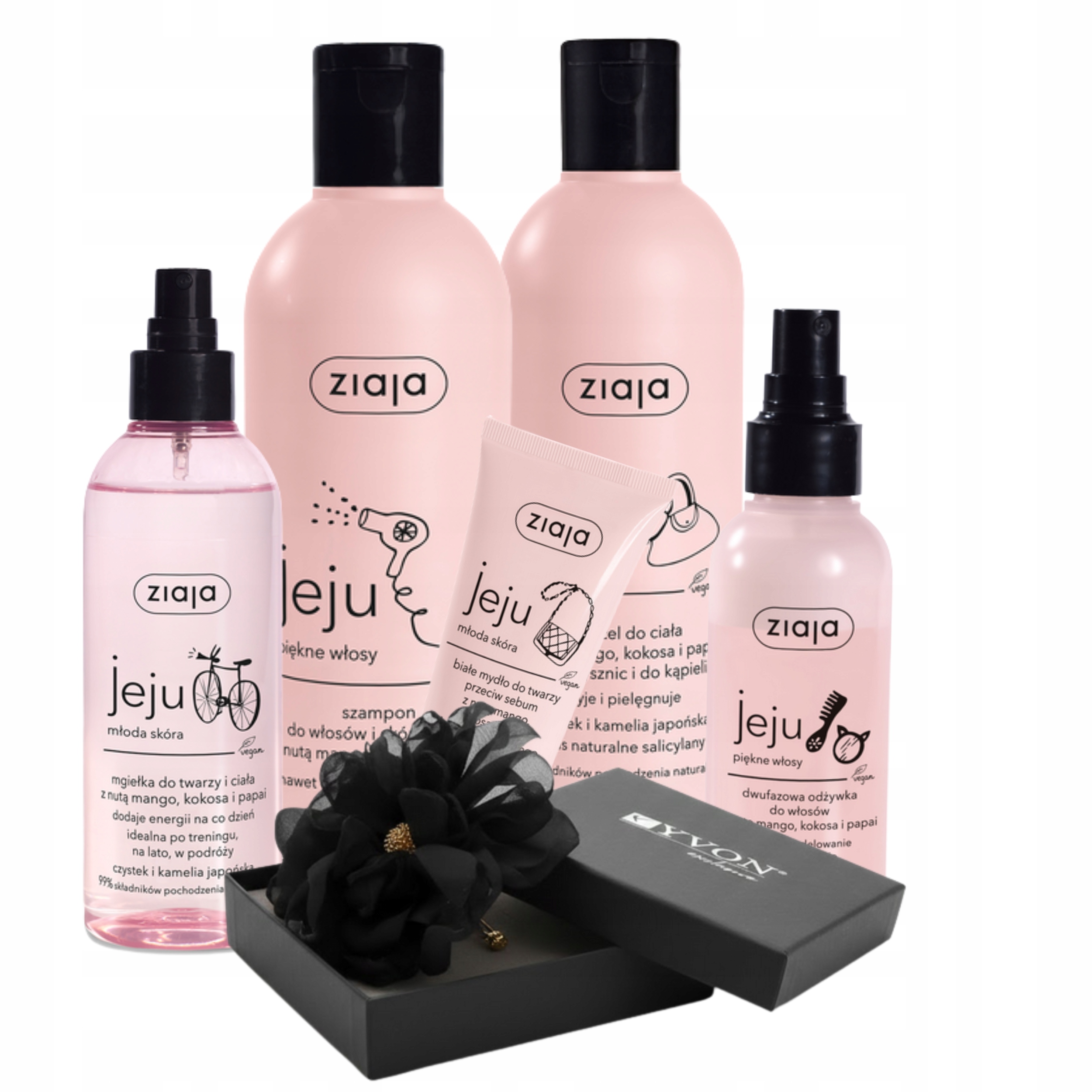 Ziaja Jeju Różowy Zestaw Kosmetyków zapakowany
