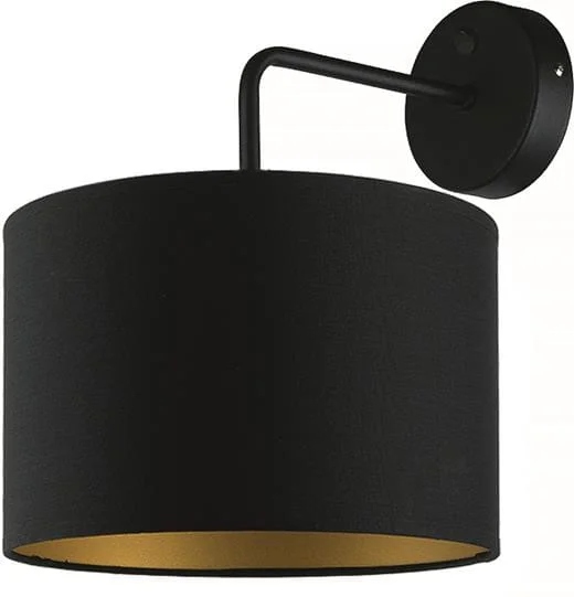 Nástenná nástenná lampa čierna, zlatá s tienidlom do spálne Alice Nowodvorski