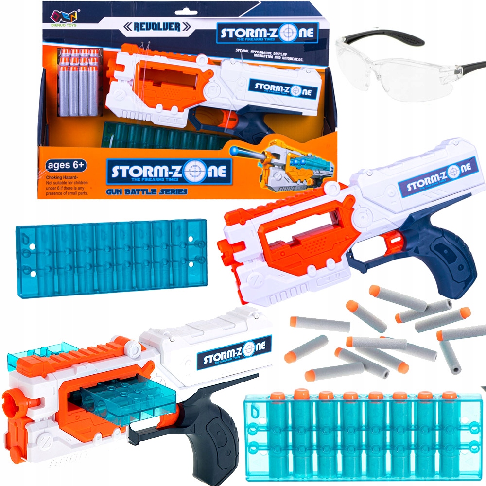 

Pistolet Karabin Zestaw Na Piankowe Naboje Okulary