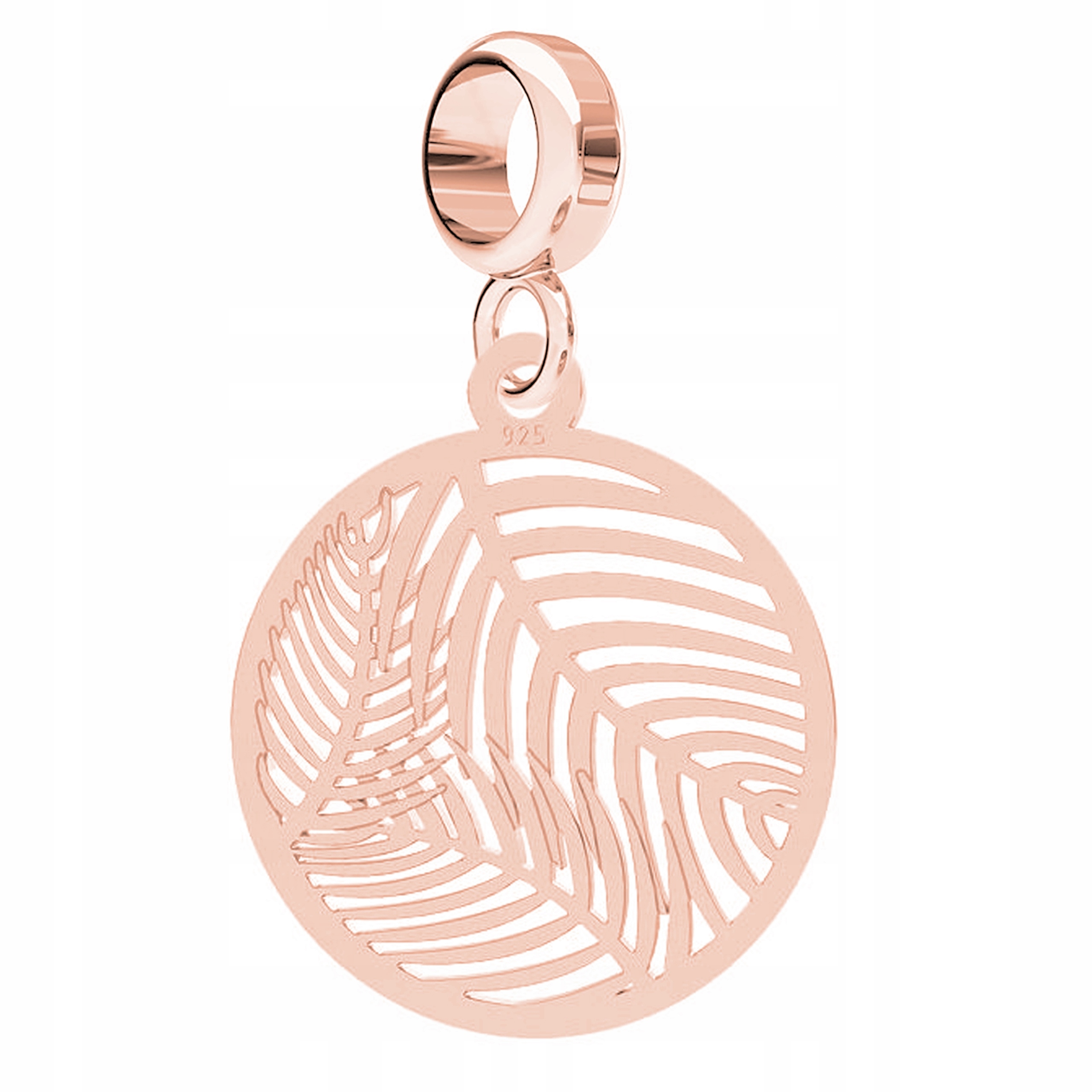 

Charms różowy wiszący Liście Palmy srebro 925