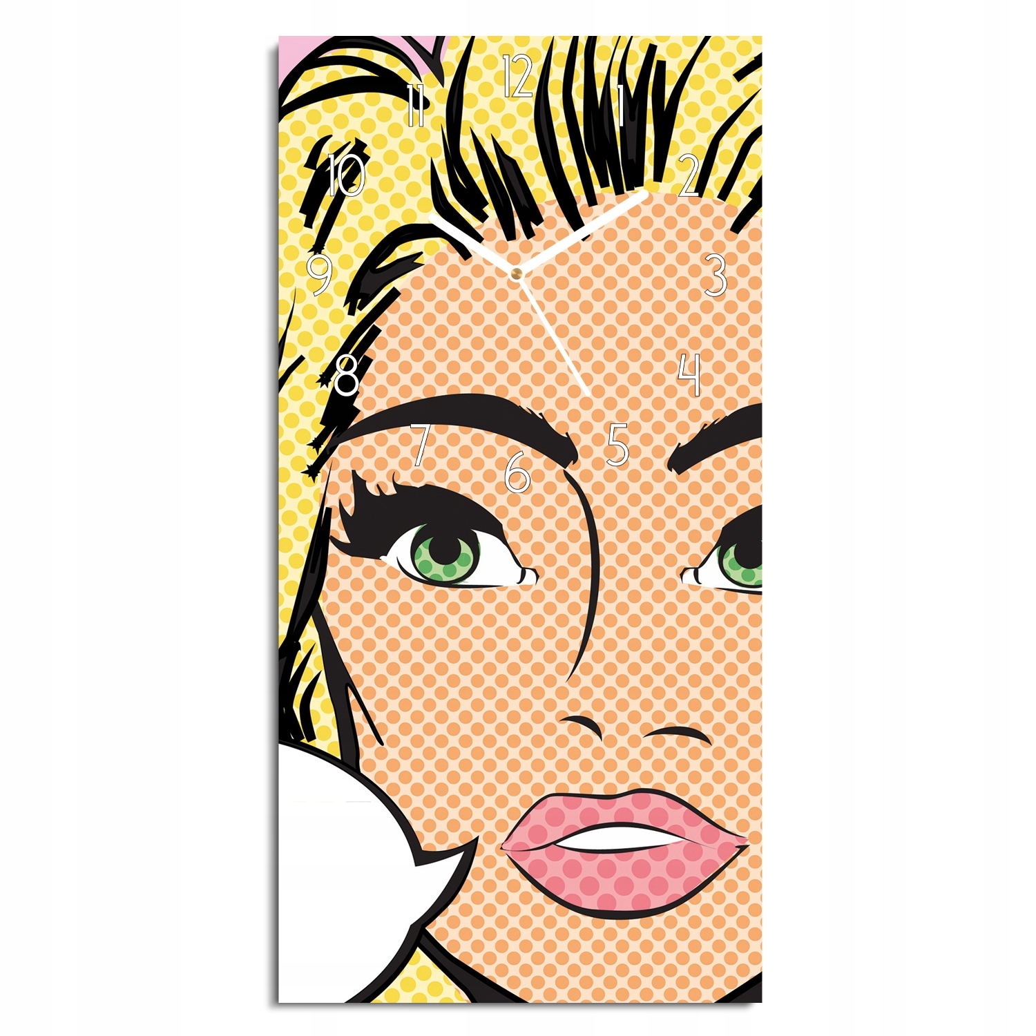 hodiny na skle Paní dýmka pop art do pokoje 30x60