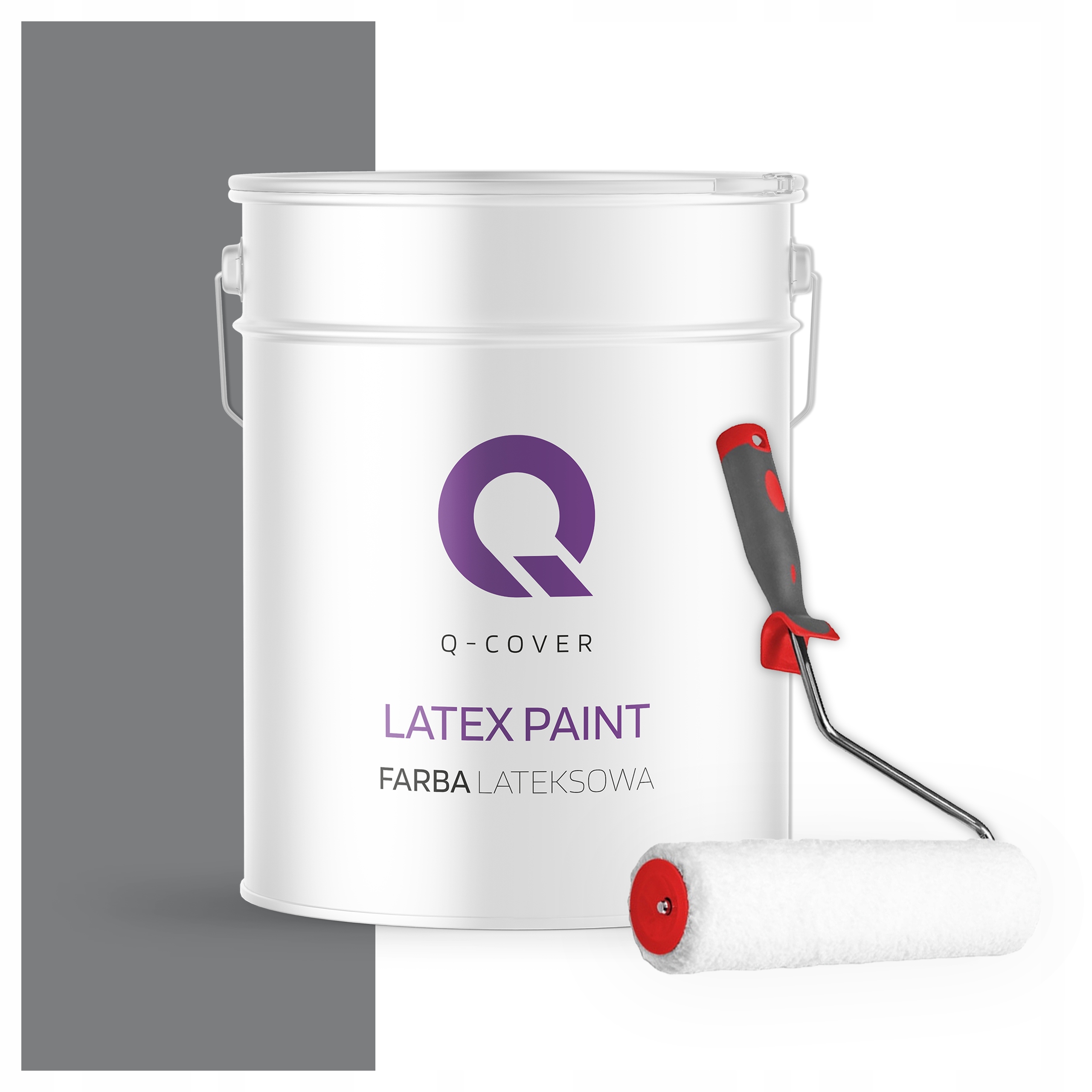 Latexová farba na steny stropov Hlboká matná 10L Šedá Tmavá H1020 valček