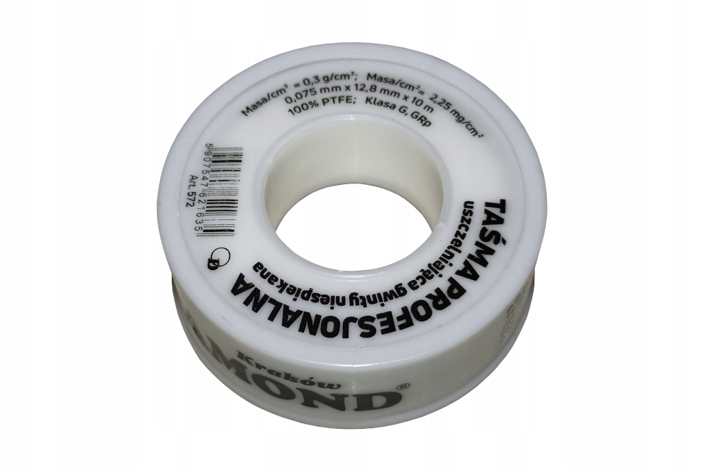 

Taśma teflonowa uszczelniająca 12 mm/0,075 mm/10 m