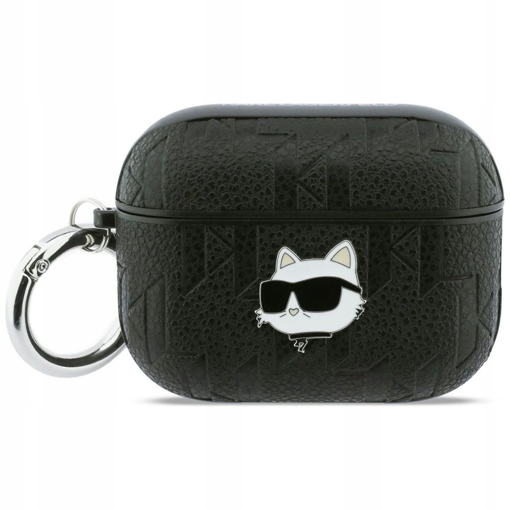 Pouzdro Karl Lagerfeld Monogram Choupette Head pro AirPods Pro 3, černé