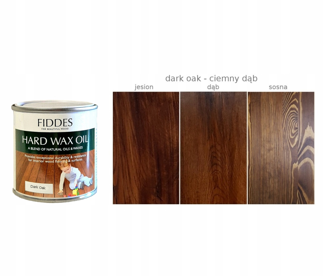 Fiddes Twardy olejowosk olej do mebli drewna Dark Oak Ciemny Dąb 250ml