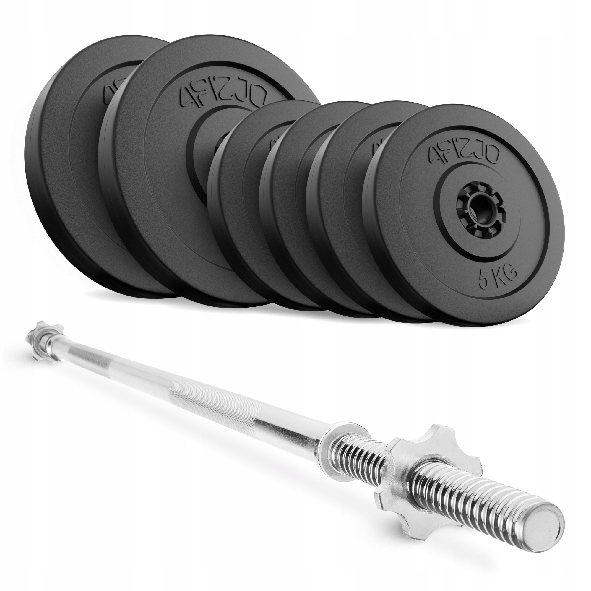 Zestaw Kulturystyczny Sztanga Gryf Prosty 150 CM Obciążenie Talerze 40 Kg