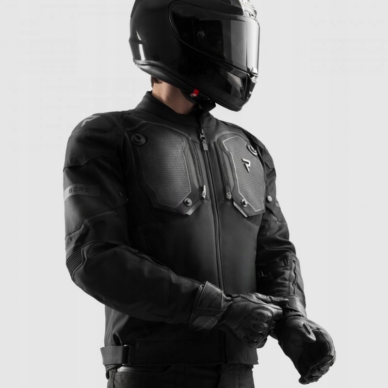 Textilná Motocyklová Bunda Rebelhorn Borg 2 Black 6XL