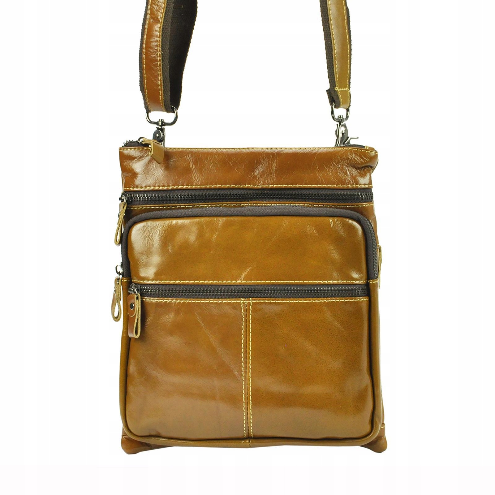 EKSKLUZYWA SASZETKA MĘSKA SKÓRZANA ABIATTI SKÓRA NATURALNA ORGANIZER BRĄZ Marka inna