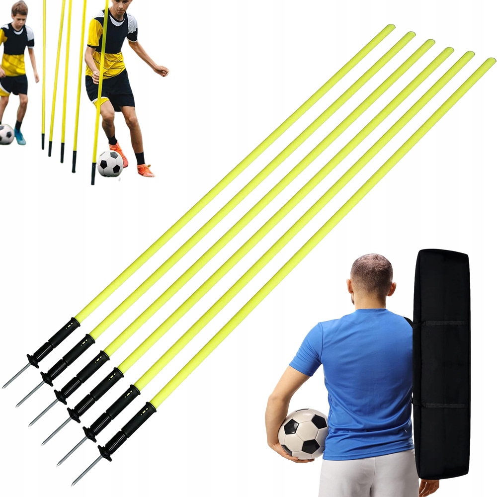 Slalomová Zapichovací Tréninková Tyč Pro Zlepšení Agility 150 CM S Kolíkem