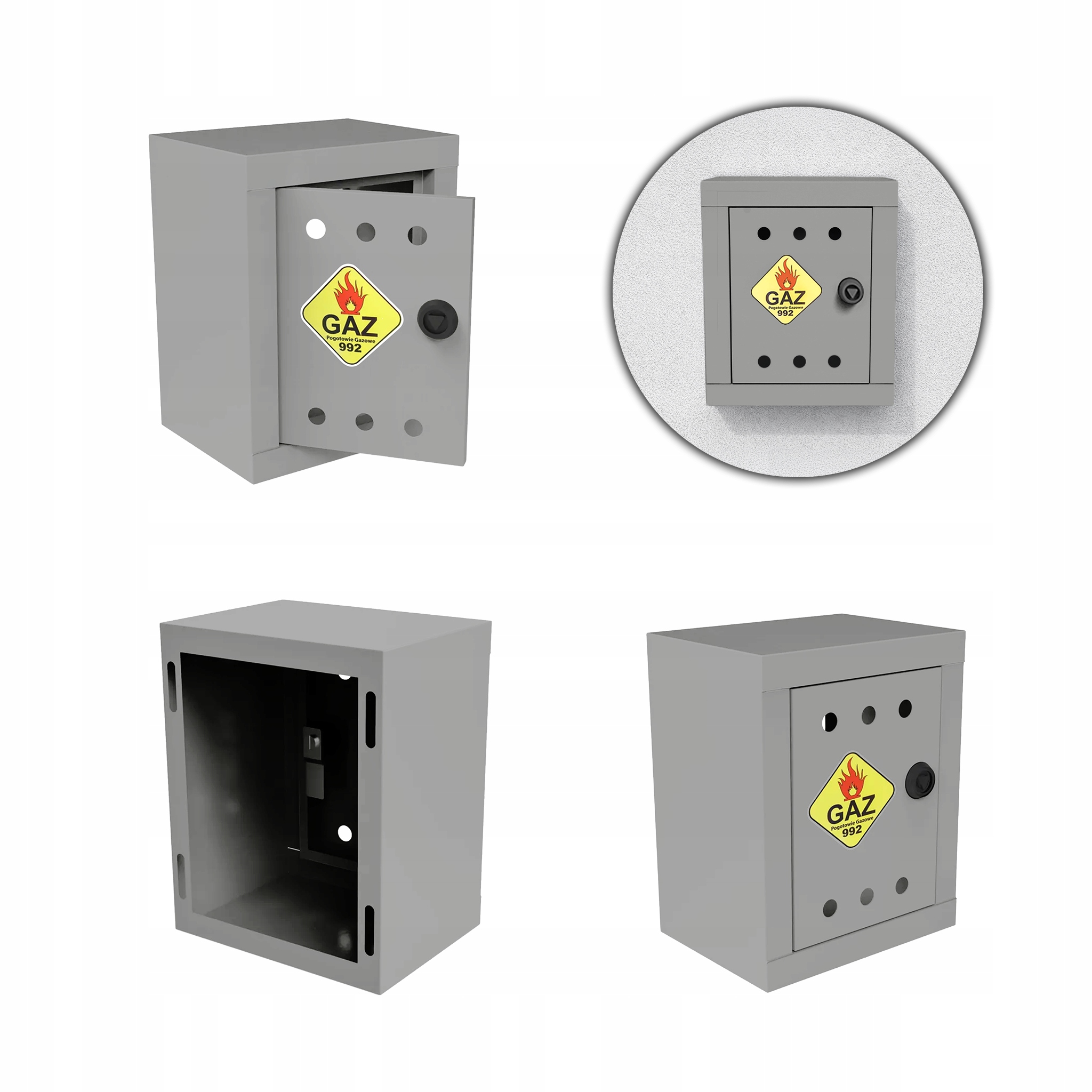 Plynová Skříňka 25x20x15 Popel Šedá Skříňka Na Plynový Ventil Ocelová