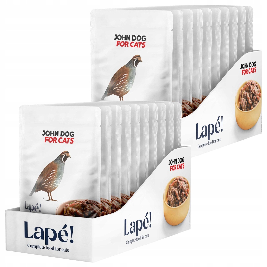 Levně John Dog For Cats Lapé 20x100g Monoproteinové Mokré Krmivo Pro Kočky Křepelka