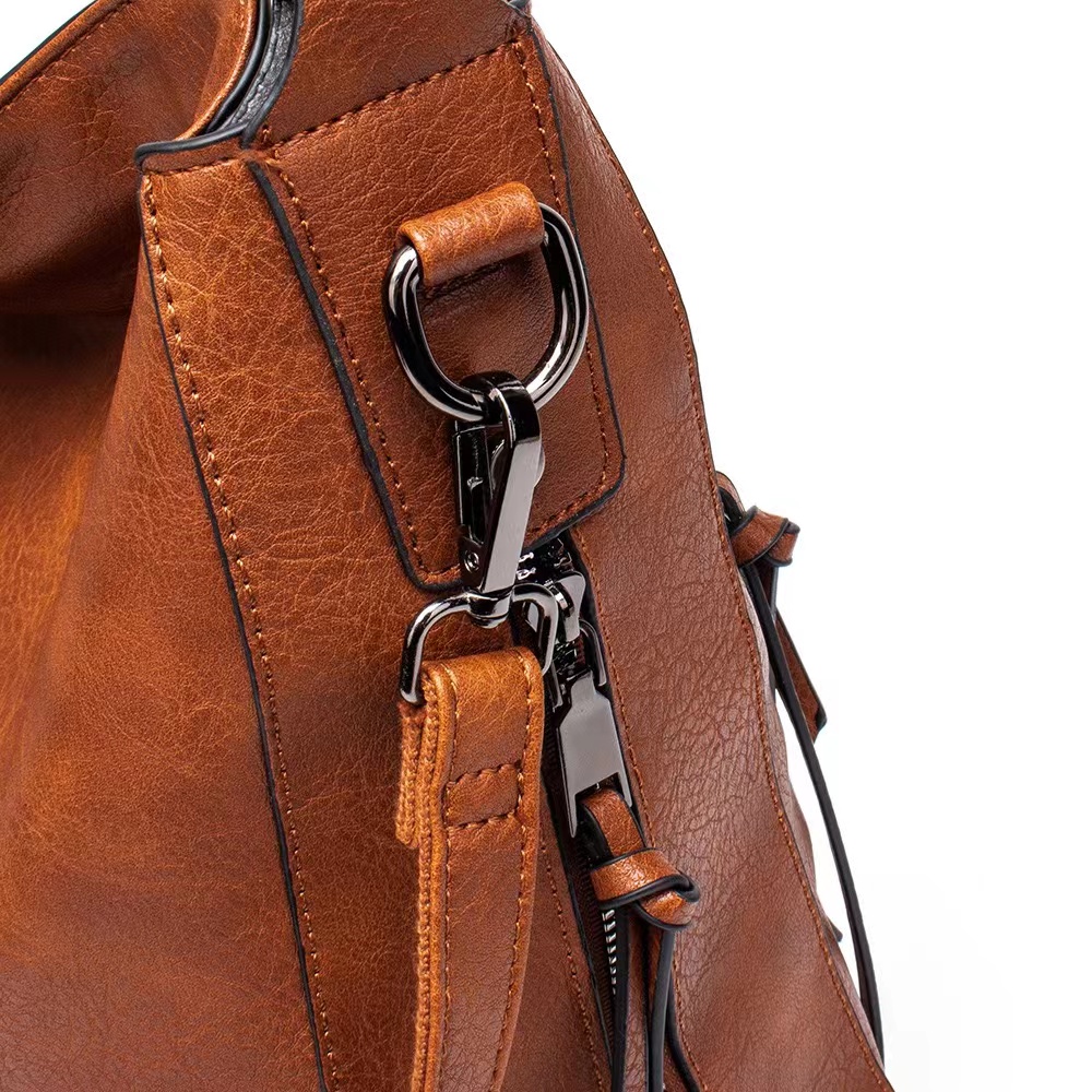 Torebka TORBA BRĄZOWA Pojemna Damska Skórzana Kolor okuć inny