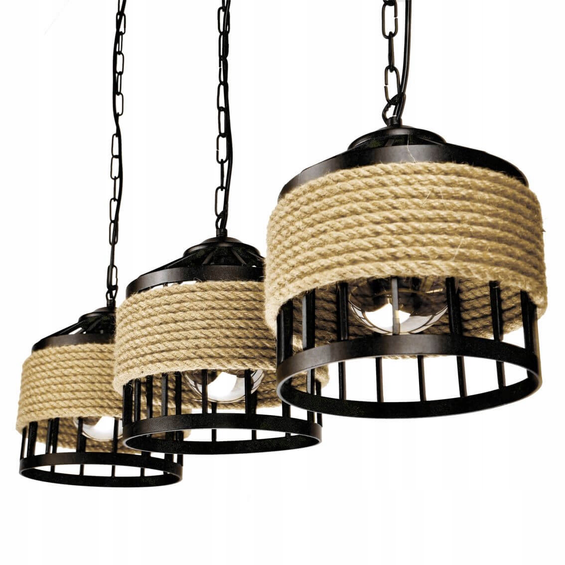 Koloseum Lampa Wisząca Sufitowa E27 Led Boho Jutowa Sznur Nowoczesna