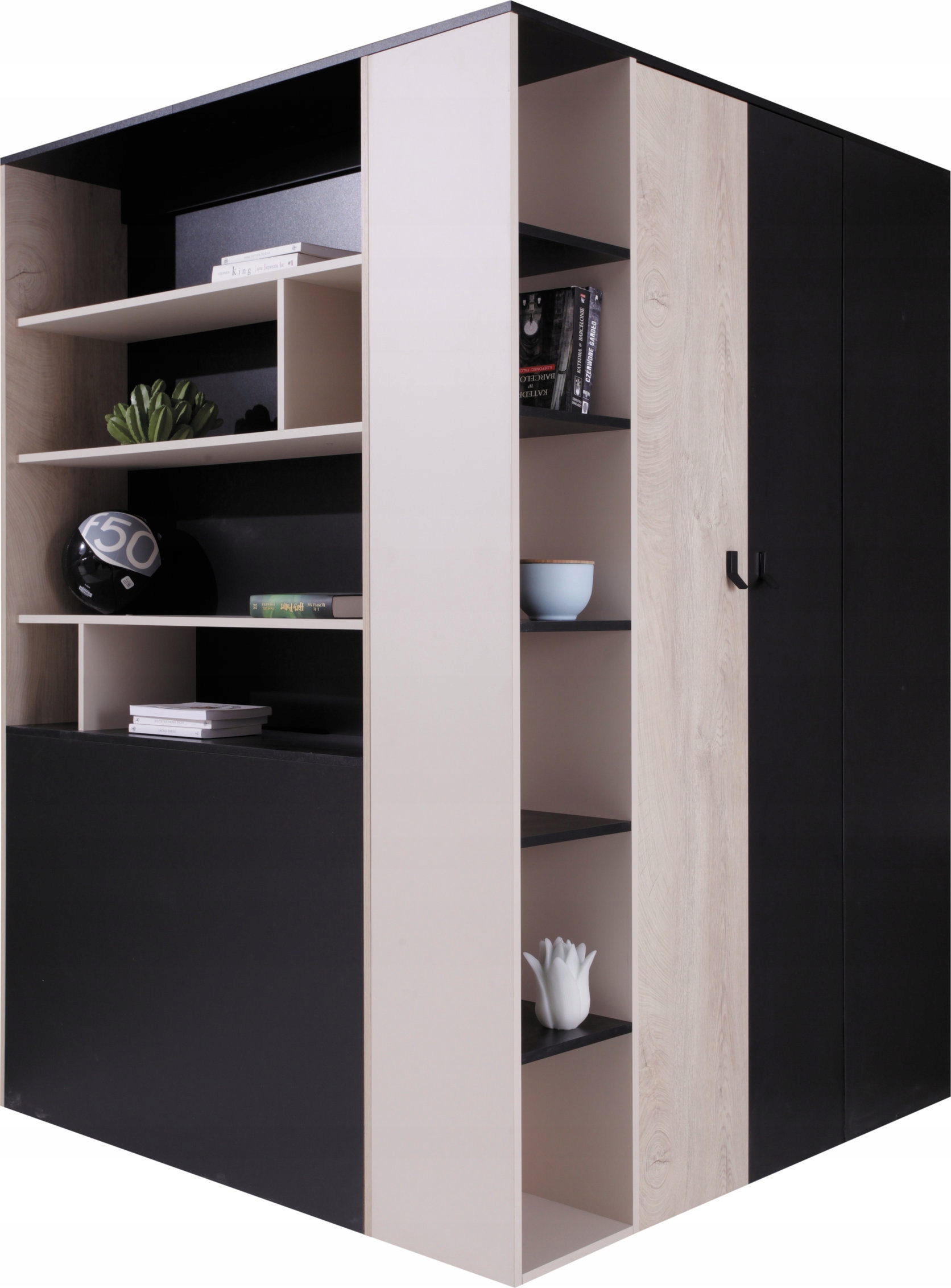 Skříň dvoudveřová Iseo 135 cm Výklopné dveře Bílá