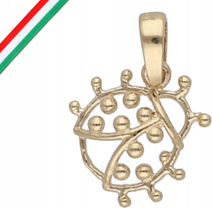 Zlatý přívěsek 585, ažurová beruška s puntíky, ideální jako dárek 14k