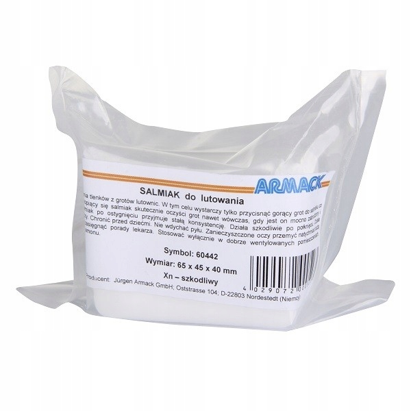 

Salmiak do lutowania kostka 65x45x40mm 60442