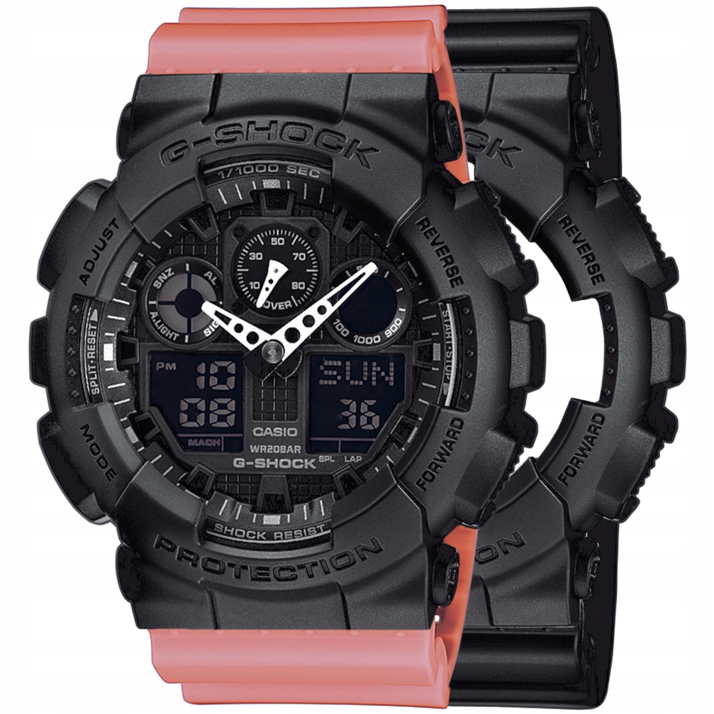 Sada G-shock GA-100-1A1ER Černá Růžová