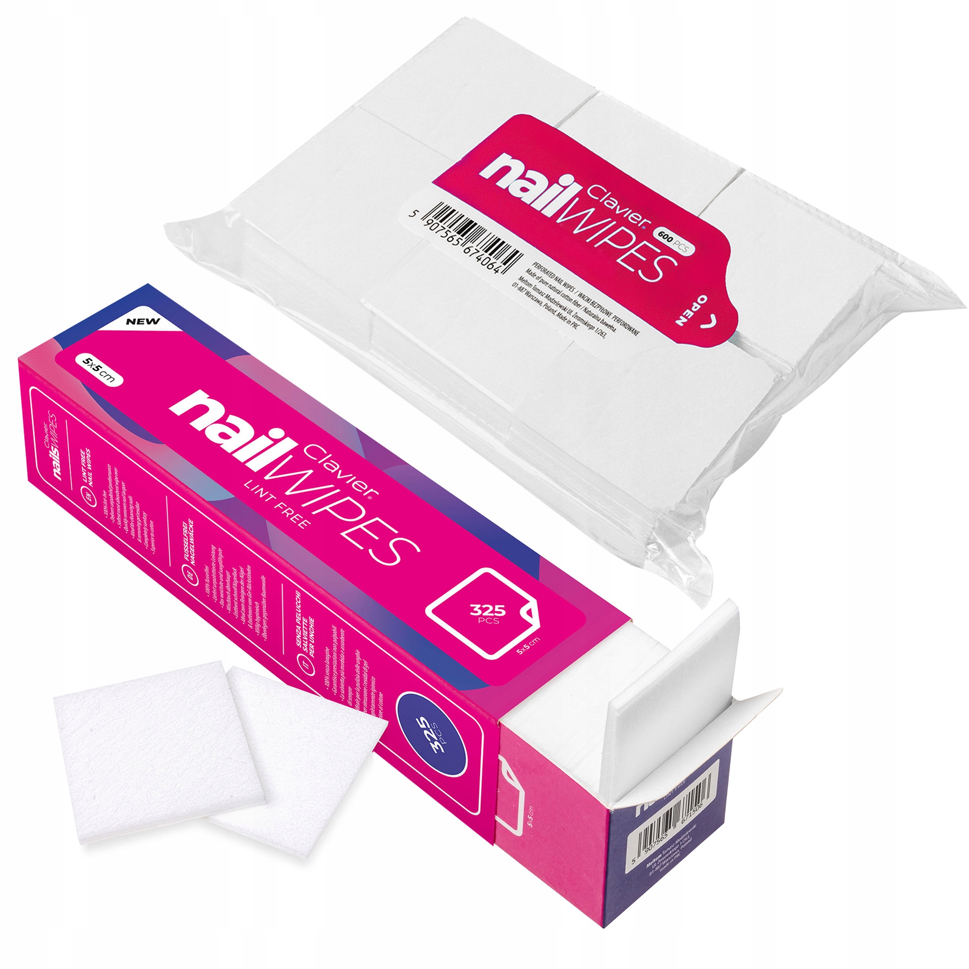 

Waciki bezpyłowe Clavier Nail Wipes zestaw 925 szt