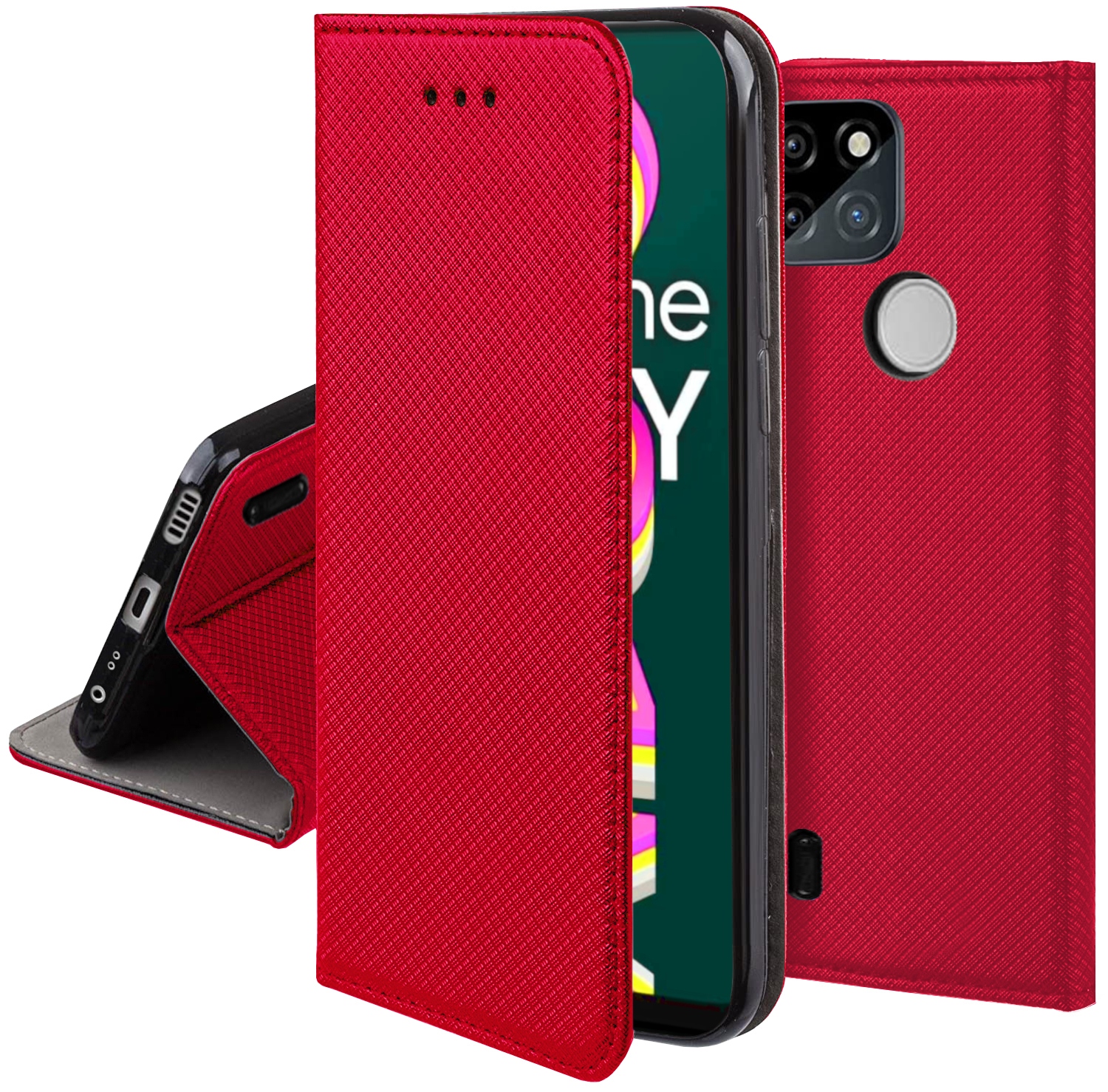 

Etui z Ekoskóry Magnet Szkło do Realme C21Y C25Y