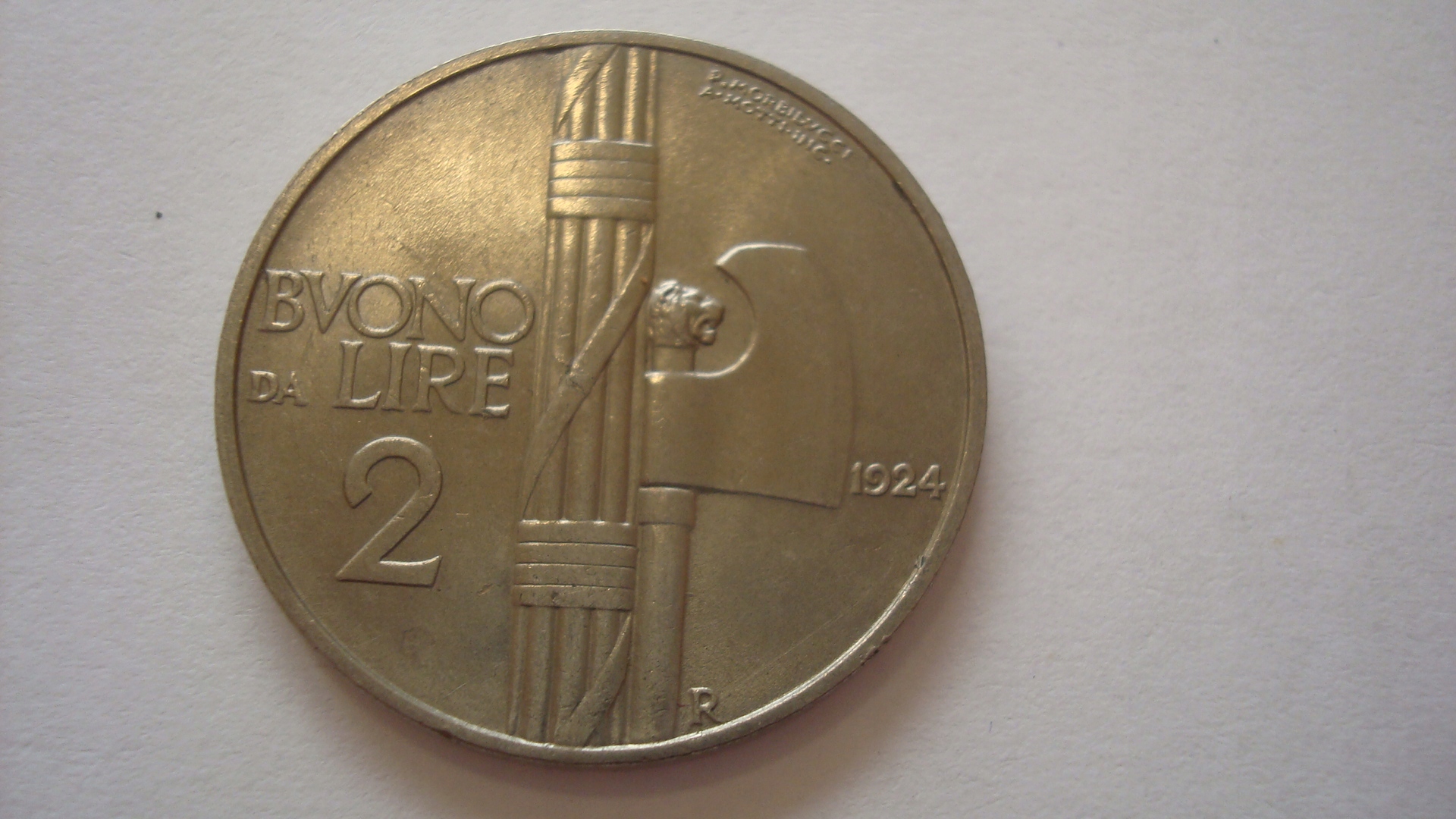 Włochy moneta 2 liry 1924 stan 1