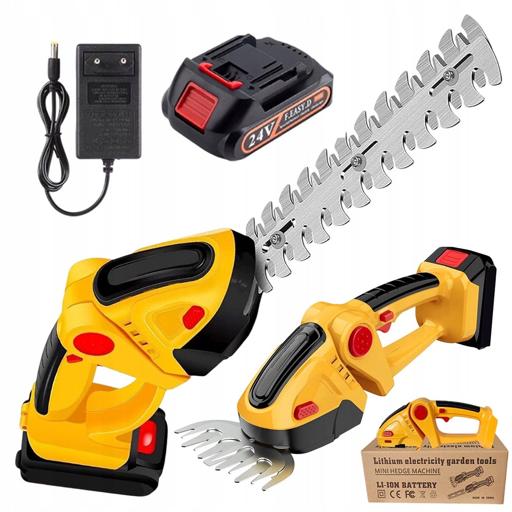 Bezkabelová vyžínačka s živým plotem 2 čepele 60 minut práce s regulací úhlu 90°