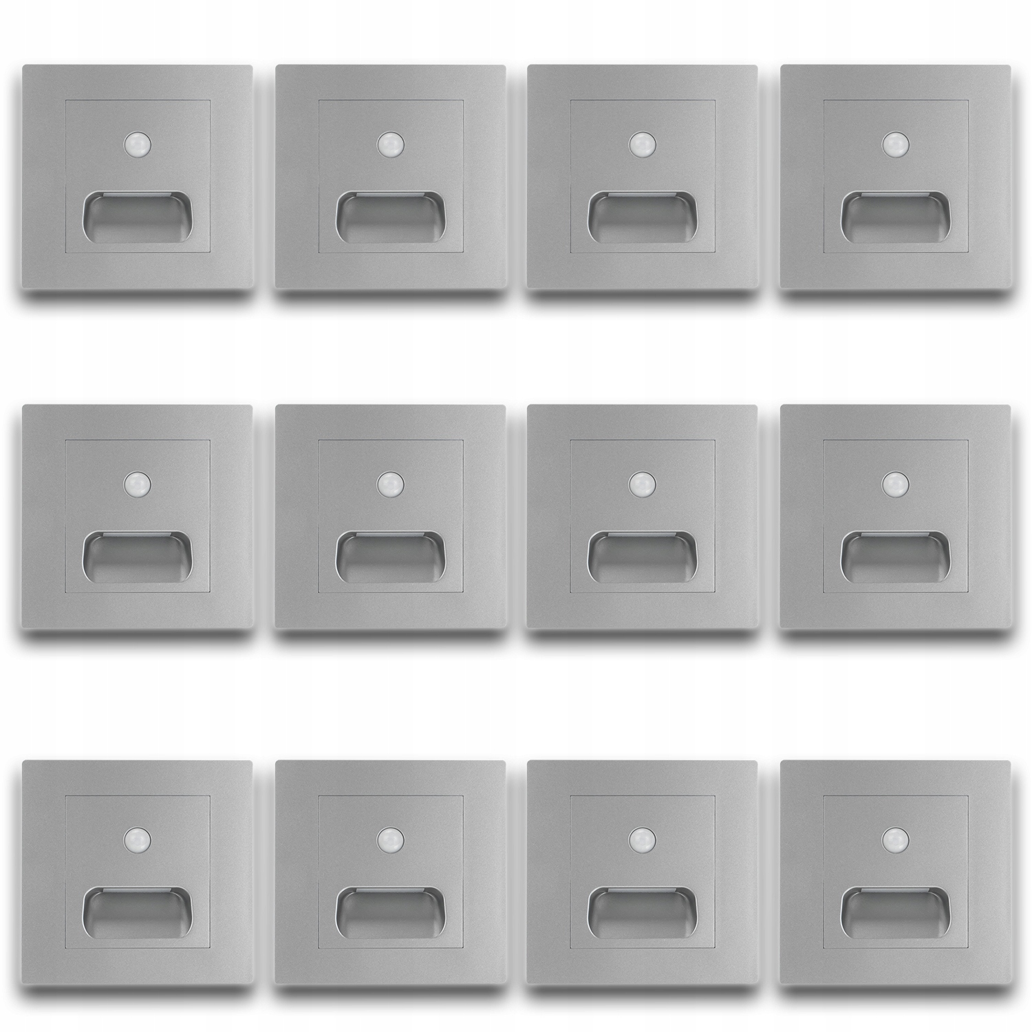 12 X Šedá Led Lampa, Schodišťové Osvětlení, Senzor Soumraku Pohybu