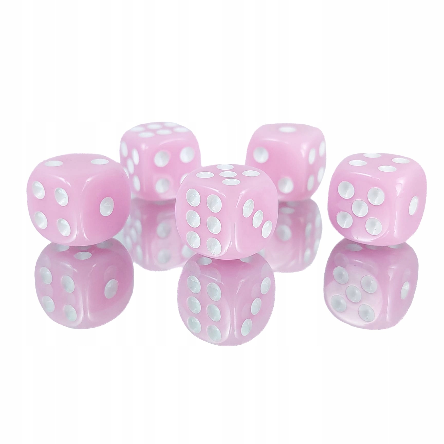 ZESTAW 10 KOSTEK K6 RPG RÓŻOWA KOŚĆ 1,1 CM Liczba ścian 6