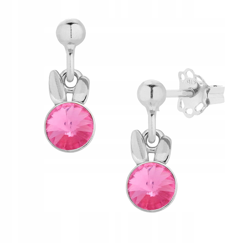

Kolczyki sztyfty srebrne z króliczkiem Swarovski