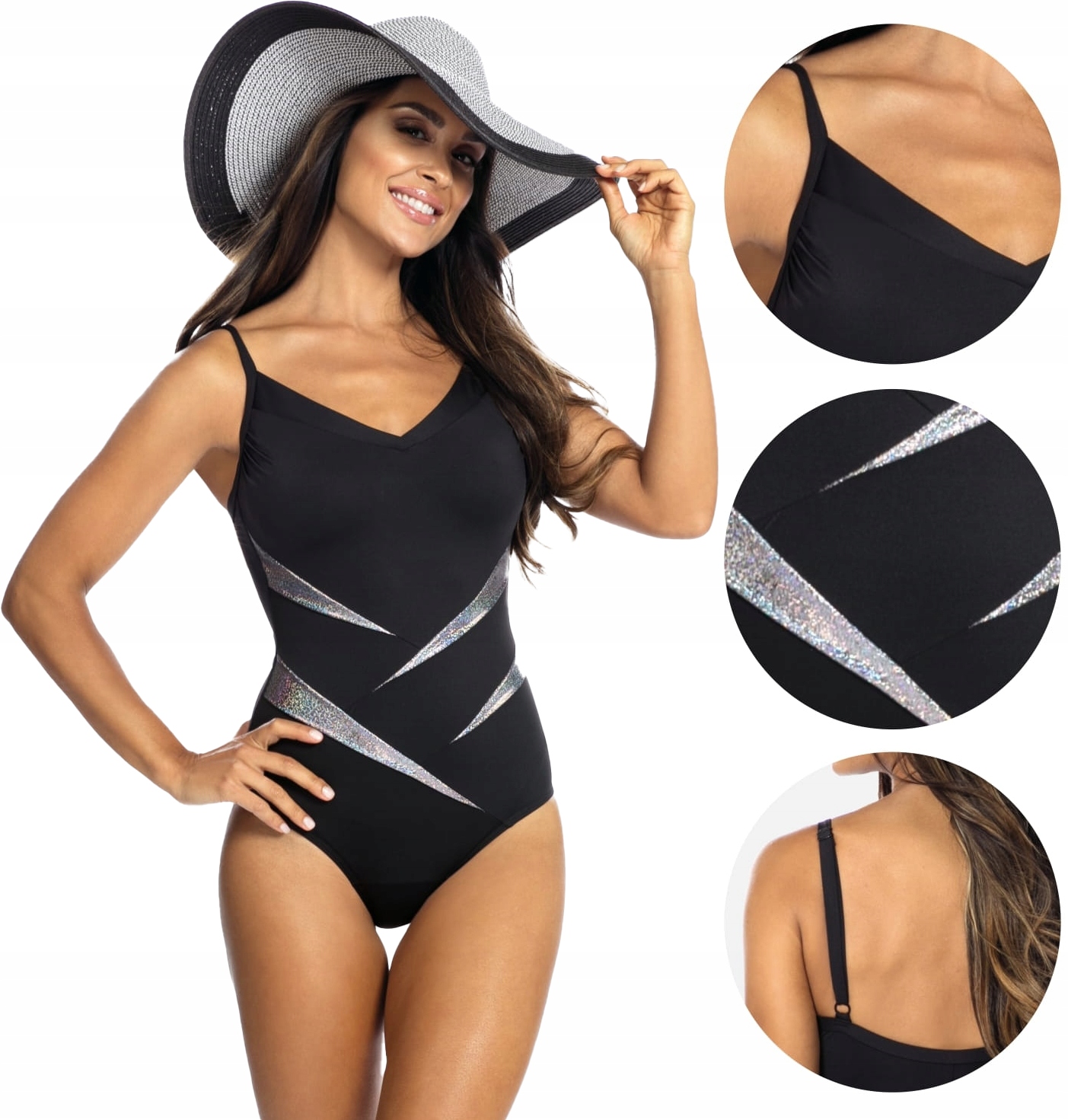 Jednodílné Plavky Feba 31-651 Černé 5XL