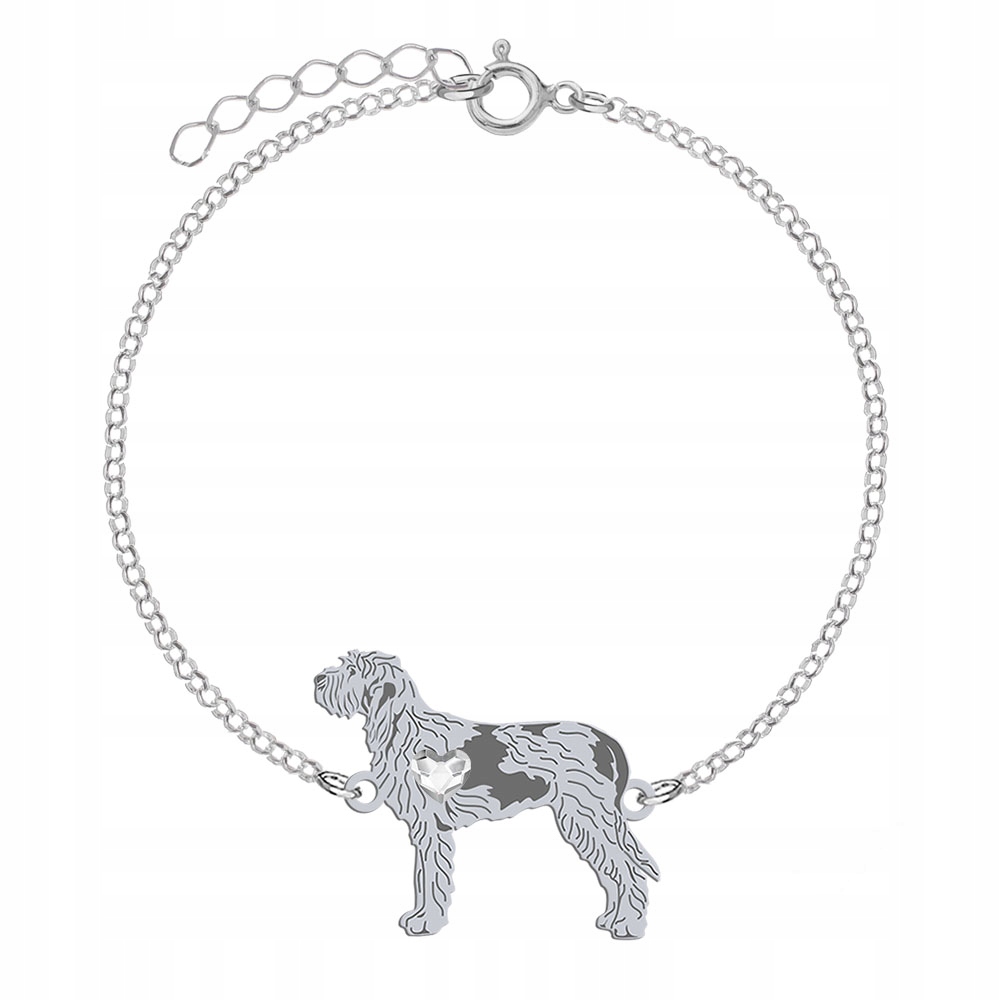 Stříbrný náramek se psem Spinone Italiano 925 Dárek Řetízek Gravírování