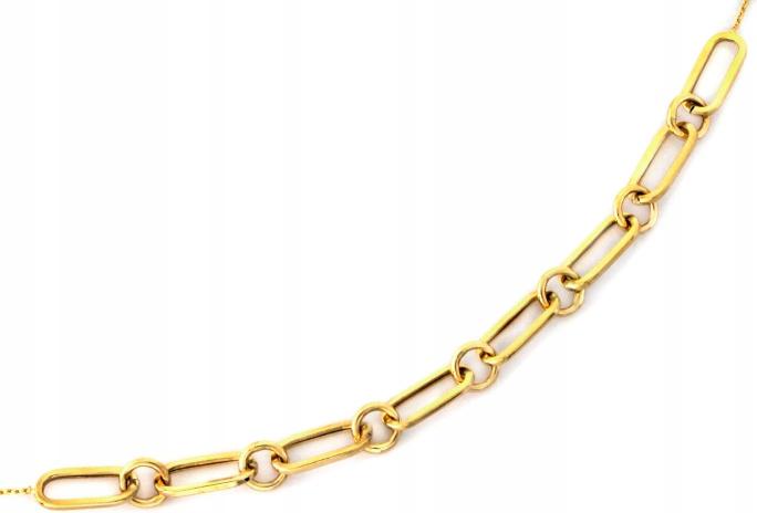 Zlatý náhrdelník 585, nejmódnější s velkými články, r45, módní vzor 14k