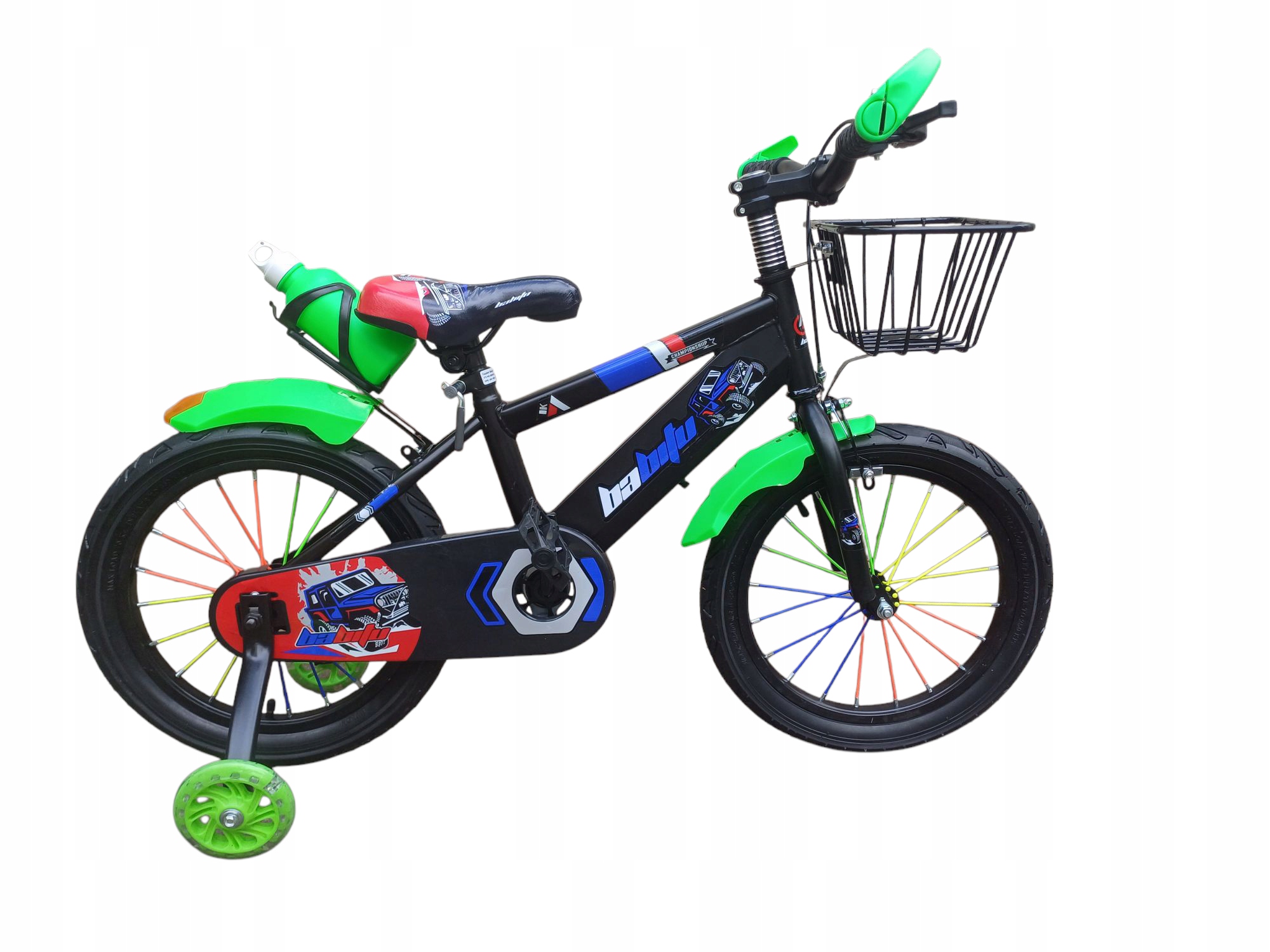 Rower Dziecięcy Dla Chłopca Koła 16" Cali Czarny Niebieski Rowerek