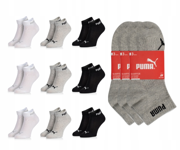

Puma skarpety quarter zakostki 9 par 35/38 multi