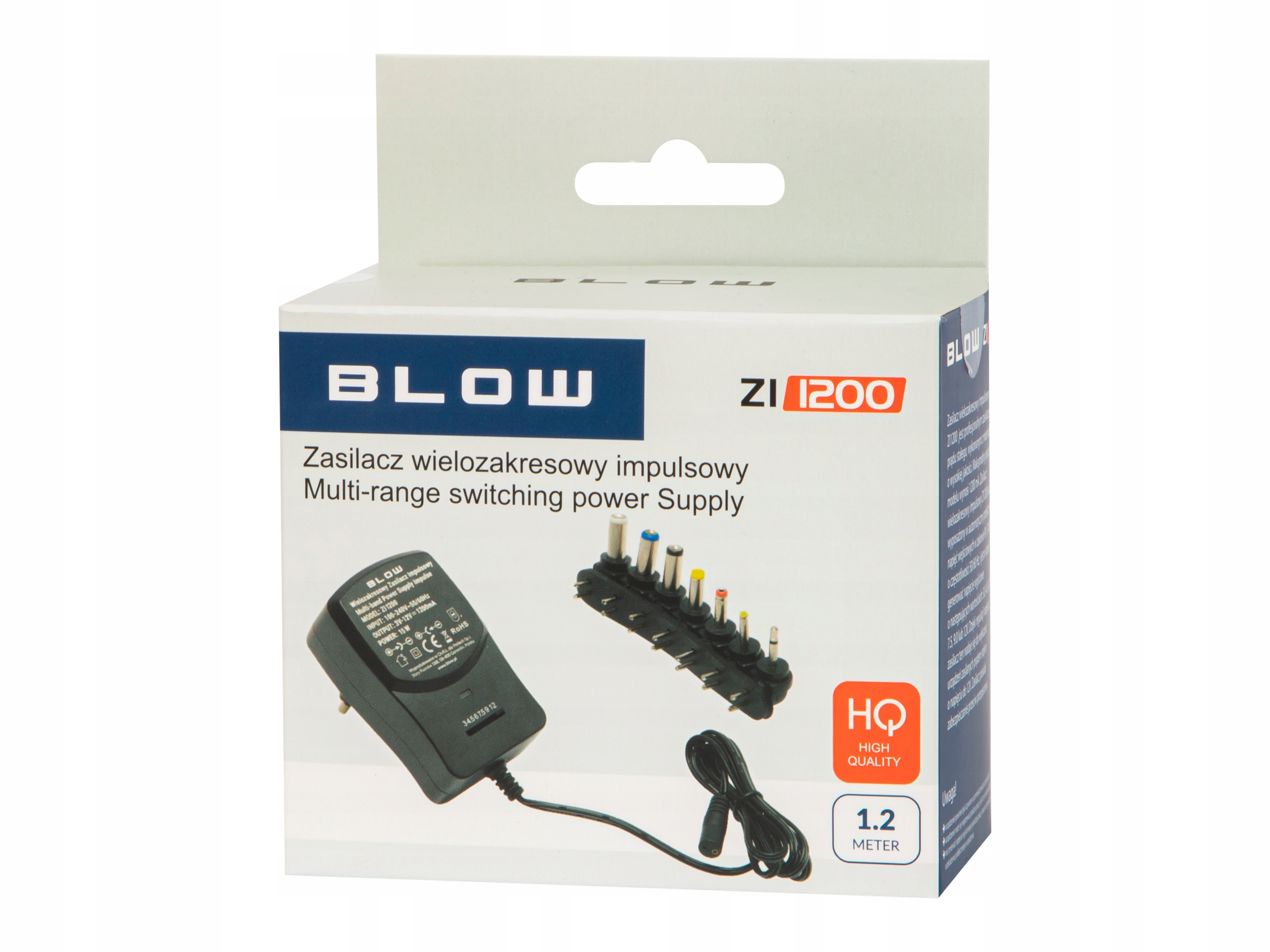 ZASILACZ UNIWERSALNY IMPULSOWY REGULOWANY 15W 7 KOŃCÓWEK WIELOZAKRESOWY Kod producenta ZI1200