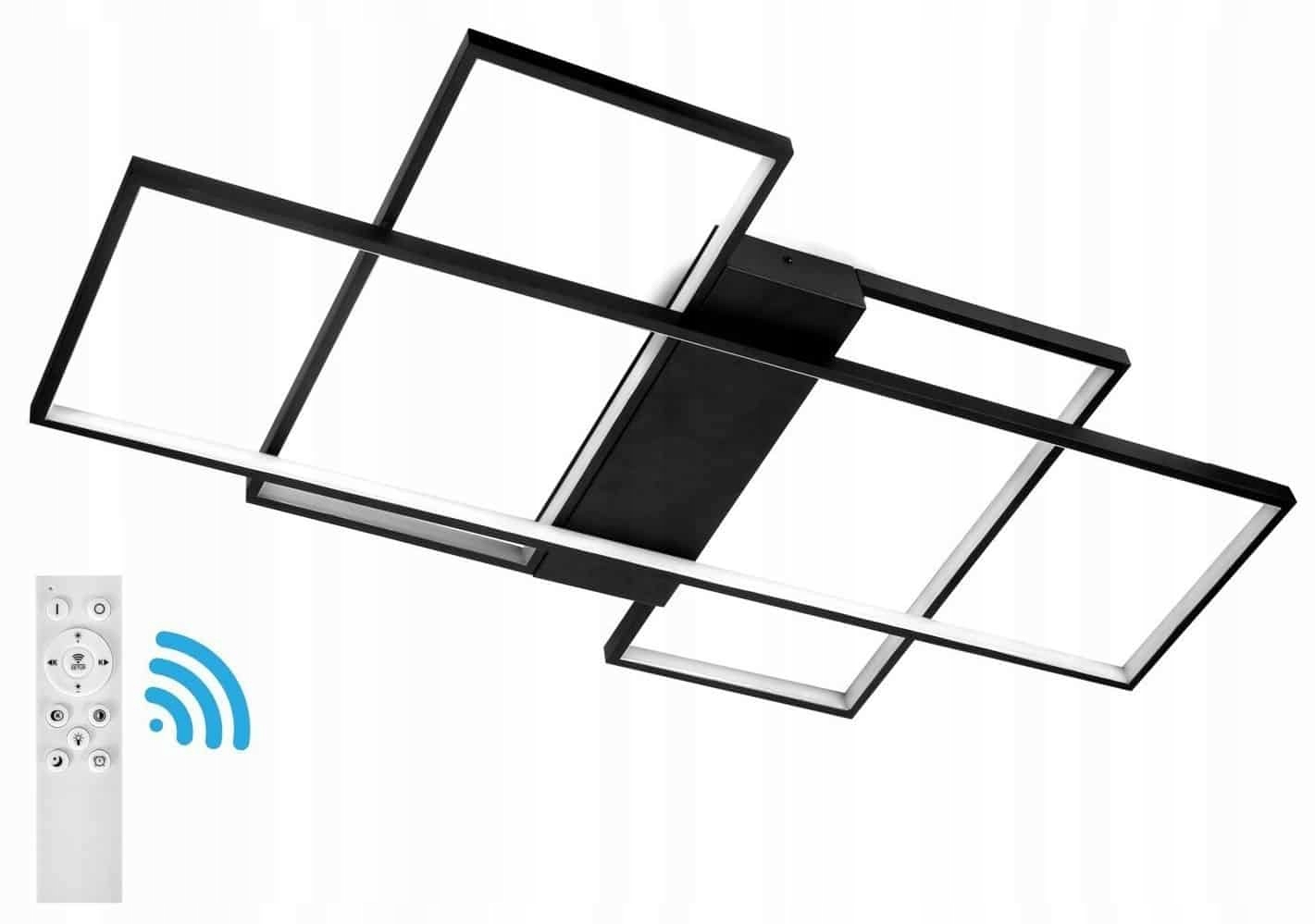 

Lampa Plafon Led salon +pilot 123W czarny 544 -DC