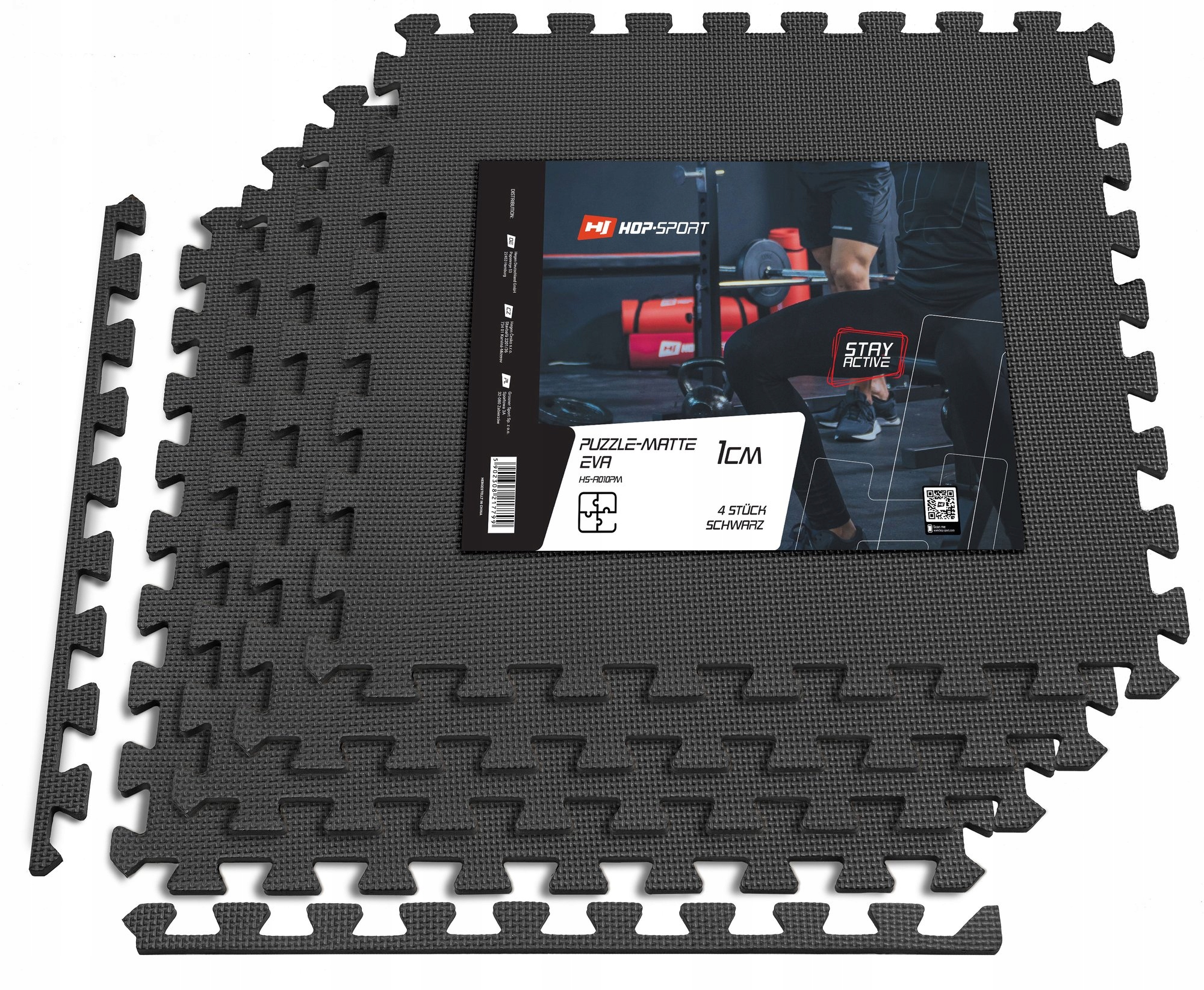 Mata puzzle pod sprzęt gruba wytrzymała antypoślizgowa Eva 1cm 4 sztuki