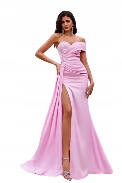 Shein Růžová Šaty S Odhalenými Rameny, Rozevřená 38 1HG