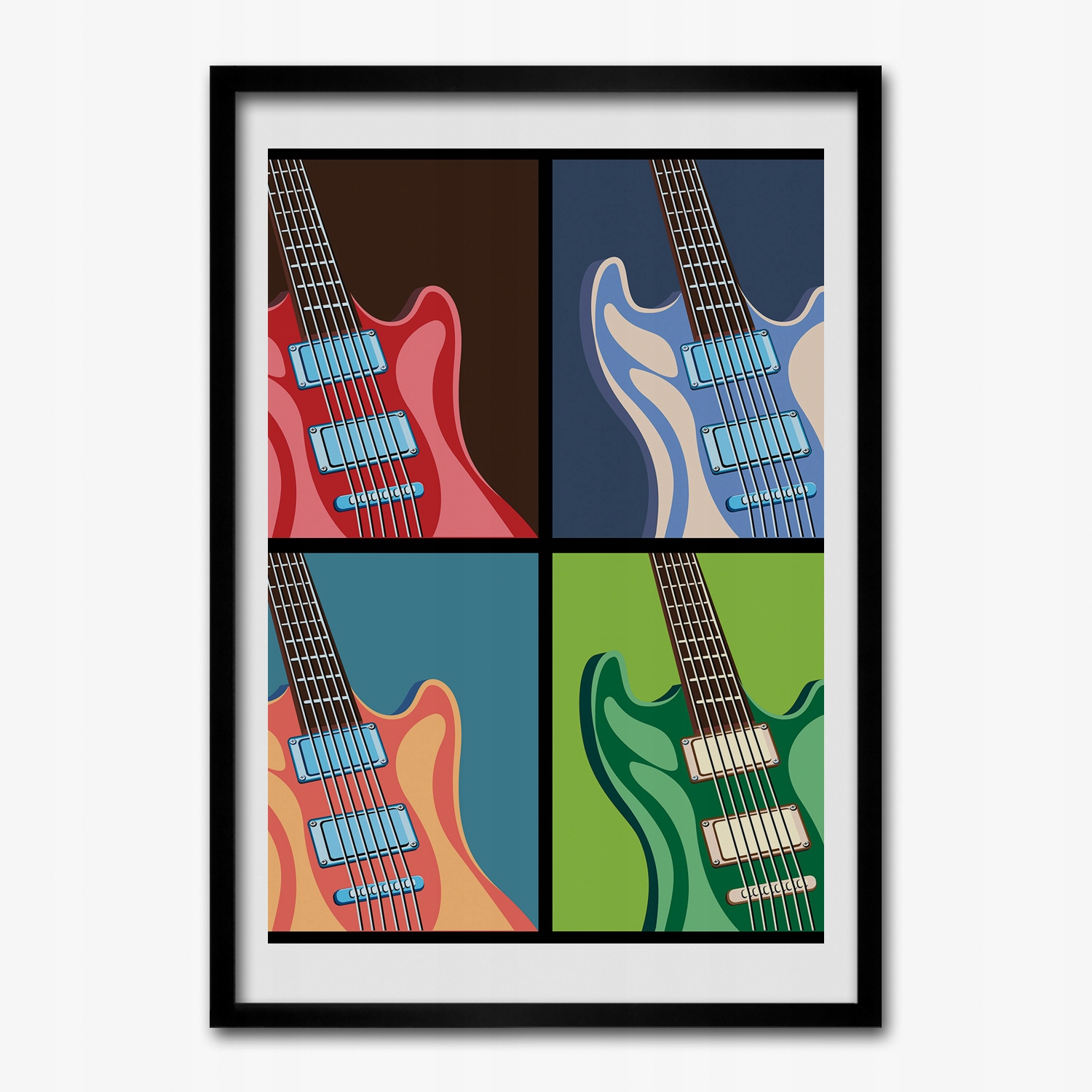 Obraz s rámem Mdf Kytary koláž grafika 50x70 cm