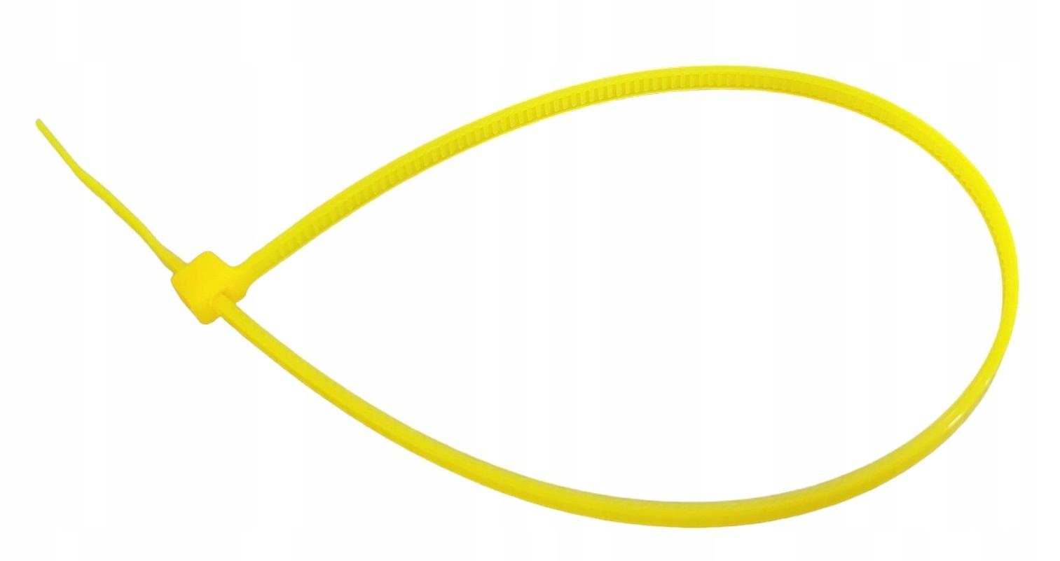 ŻÓŁTE OPASKI ZACISKOWE TRYTYTKI OPASKI KABLOWE TRYTKI 3,6x300 mm 100x Szerokość 3.6 mm